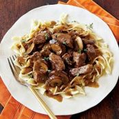 Steak Tips with peppered mushroom gravy