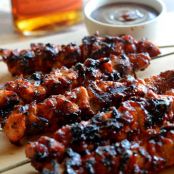 Bacon Bourbon BBQ Chicken Kebabs