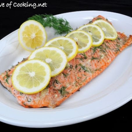 Salmon with Garlic, Lemon, and Dill