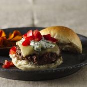 Beef and Chorizo Burgers with Roasted Chile Mayonnaise