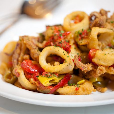 Rhode Island Squid Rings With Cherry Peppers and Garlic