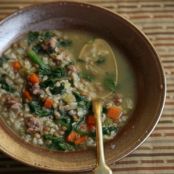 Soup: Brown Rice, Lentil, and Spinach Soup