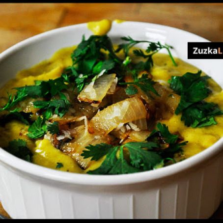 Exotic Spicy and Sweet Soup with Carmelized Onion