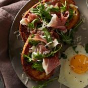 Parmesan French Toast with Bayonne Ham and Eggs
