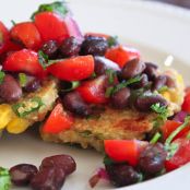 Quinoa and Corn Griddle Cakes with Black Bean Salsa
