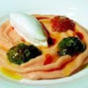 Blood Orange Foam With Tomato Seeds and Sorbet