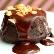 cake - Flourless Chocolate Cakes with Chocolate Peanut Butter Ganache