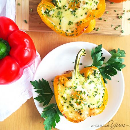 Cheesy Egg Stuffed Peppers (Low Carb, Gluten-free)