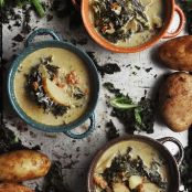 Spicy Sausage, Potato & Kale Soup