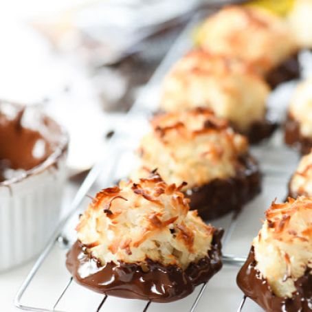 Chocolate Dipped Coconut Macaroons