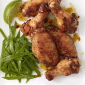 Honey-Glazed Chicken Wings With Snow Peas