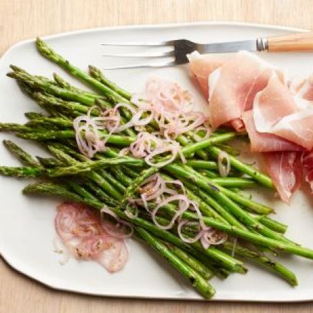 Asparagus with Prosciutto and Pickled Shallots