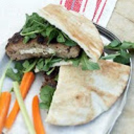 Feta Stuffed Pita Burgers