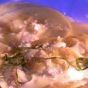 Corn Star Raviolis in Sweet Basil Cream Sauce