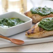 Grilled Chicken with Spinach and Pine Nut Pesto