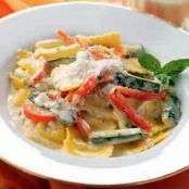 Cheese Ravioli With Zucchini and Peppers