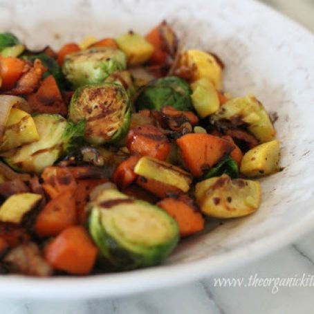 Sweet Potato, Bacon and Brussels Sprouts Hash