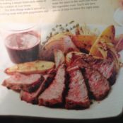 Strip Steak with Pink Peppercorns & Thyme with Red Wine Sauce