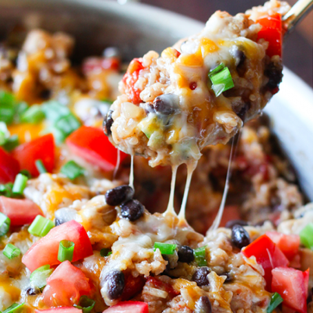 One Pan Chicken Burrito Bowls