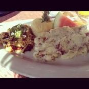 Scrambled Eggs with Tomato, Goat Cheese, and Mint