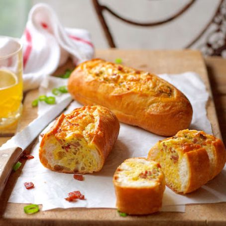 CHEESE AND BACON BREAD BOATS