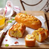 CHEESE AND BACON BREAD BOATS