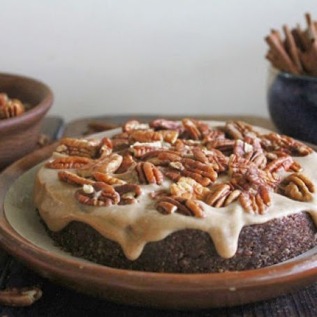 RAW VEGAN CHOCOLATE CARAMEL PECAN CAKE