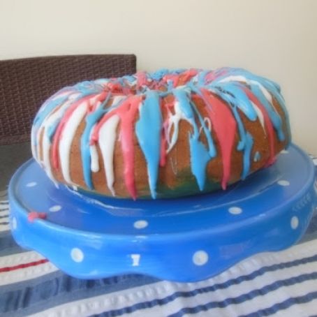FIRECRACKER RED WHITE AND BLUE CAKE
