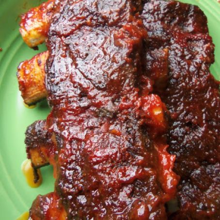 Ancho Rubbed Beef Back Ribs with Spicy BBQ Sauce