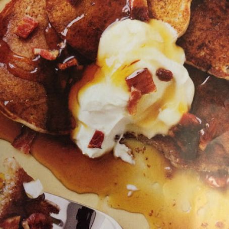 CHESTNUT PANCAKES WITH BACON AND CRÈME FRAICHE