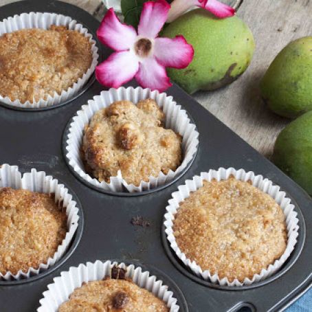 Tangy Mango Muffins with Crisp Coconut Toffee Top