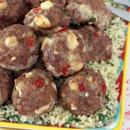 Greek Meatballs with Spinach Couscous Tzatziki