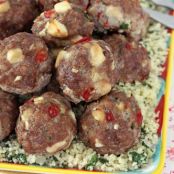 Greek Meatballs with Spinach Couscous Tzatziki
