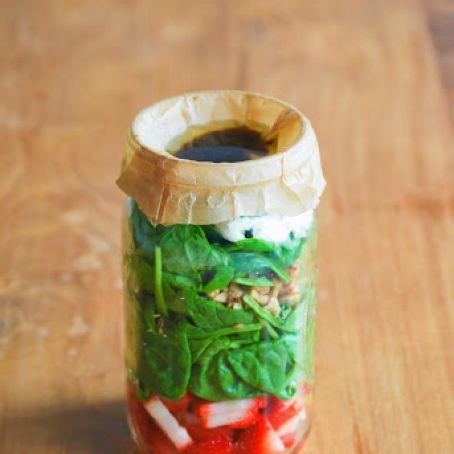 Strawberry and Goat Cheese Mason Jar Salad