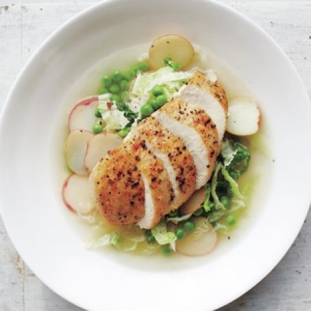 Seared Chicken Breast wtih Spring Vegetables