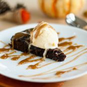 Gingerbread Torte with Caramel Sauce