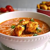 Tomato Soup with Parmesan Croutons