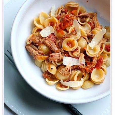 Chicken Ragu Sauce over Orecchetti