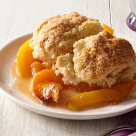 Peach Plum Cobbler With Buttermilk Biscuits