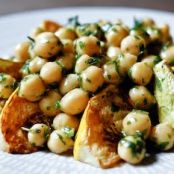 Roasted Patty Pan Squash and Herbed Chickpeas