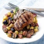 GRILLED LAMB CHOPS w/MARINATED POTATOES