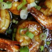 Sticky Ginger Shrimp with Scallion Rice