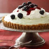 Pretzel-Crusted Lime Mousse Tart with Blackberry Sauce