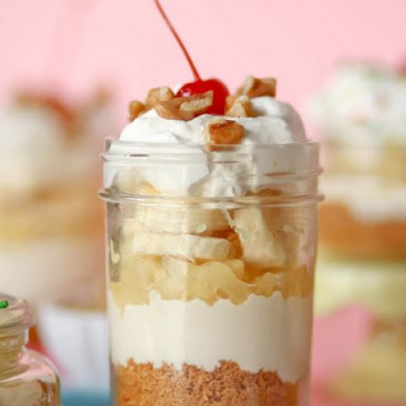 No Bake Banana Split Cheesecake