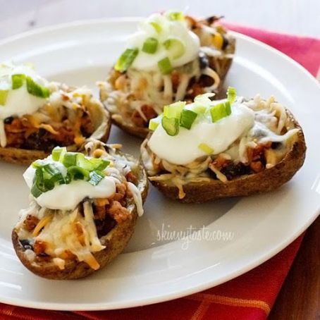 Loaded Turkey Santa Fe Baked Potato Skins