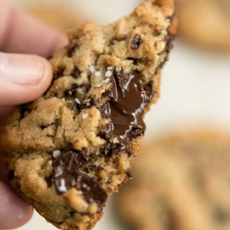 Salted Chocolate Chip Tahini Cookies