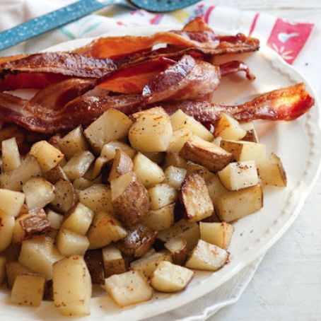Bacon and Potatoes,  Oven-Baked