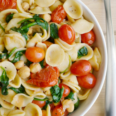 Orecchiette with Spinach and Goat Cheese