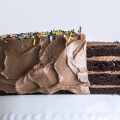 Four-Layer Chocolate Birthday Cake with Milk Chocolate Ganache & Nutella Buttercream