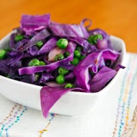 Red Cabbage and Peas with Cumin and Mustard Seeds
